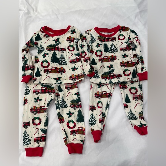 The Children's Place Other - The Children's Place Twins' Christmas Cotton Pajamas (2 sets), 9-12 months